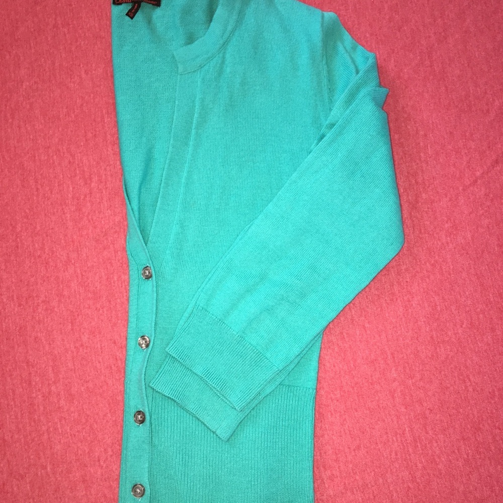 Teal cardigan sweater size xs